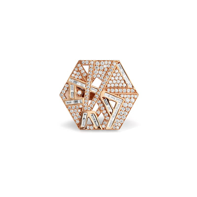 VISTA Rose Gold Hexagon Diamond Ring