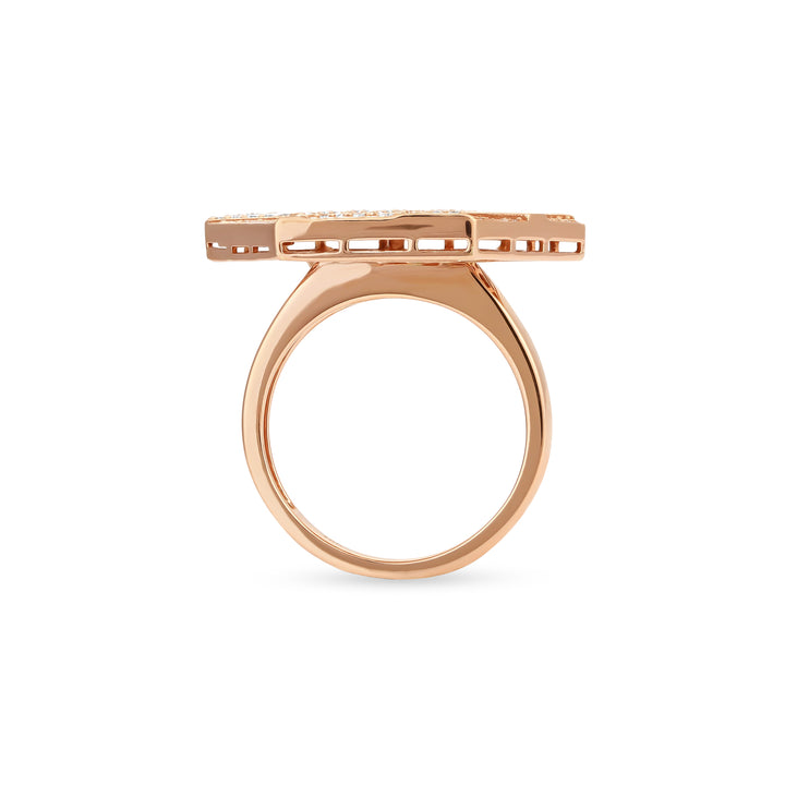 VISTA Rose Gold Hexagon Diamond Ring