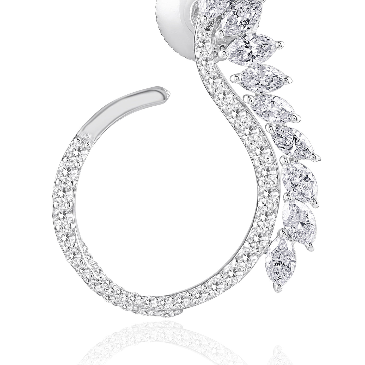 RONZA Leaf of hope diamond earring