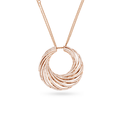 RONZA Rose Gold Large Moon Diamond Pendant