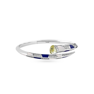  ARTISTRY White Gold Bangle With Natural Citrine