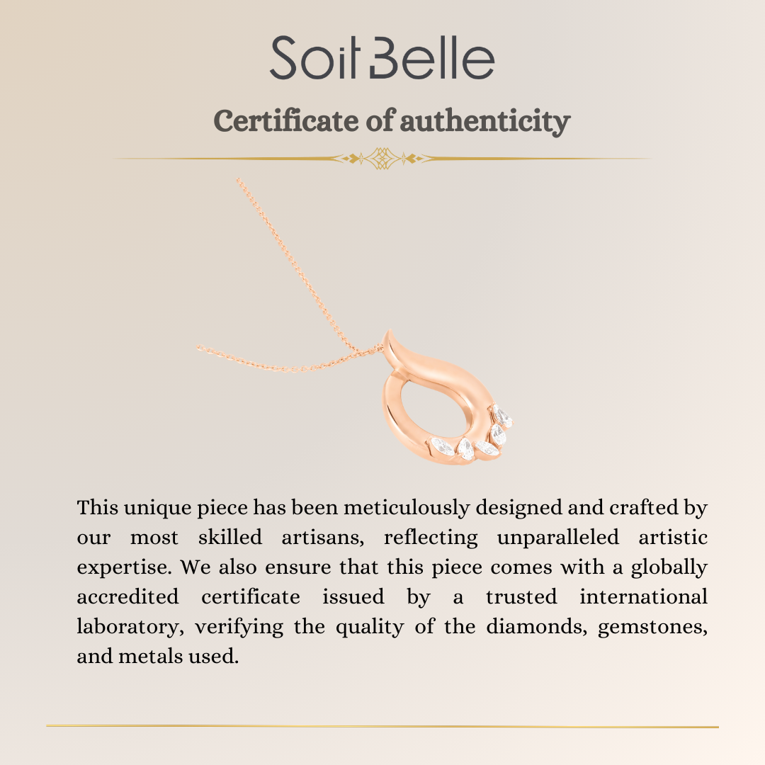 Etoil Radiant Rose Gold Diamond Pendant