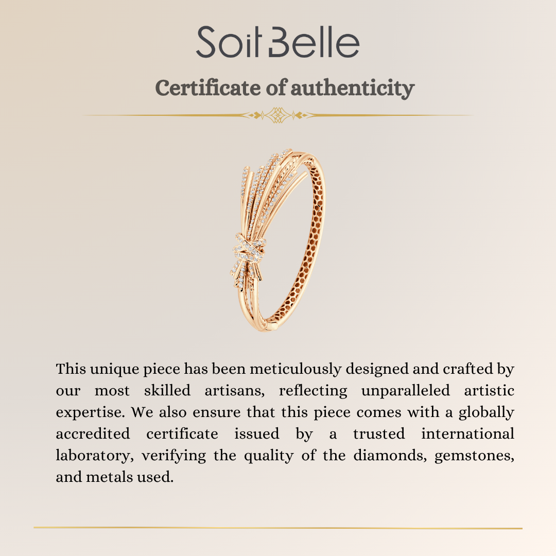 Rose Gold Diamond Ribbon Bangle