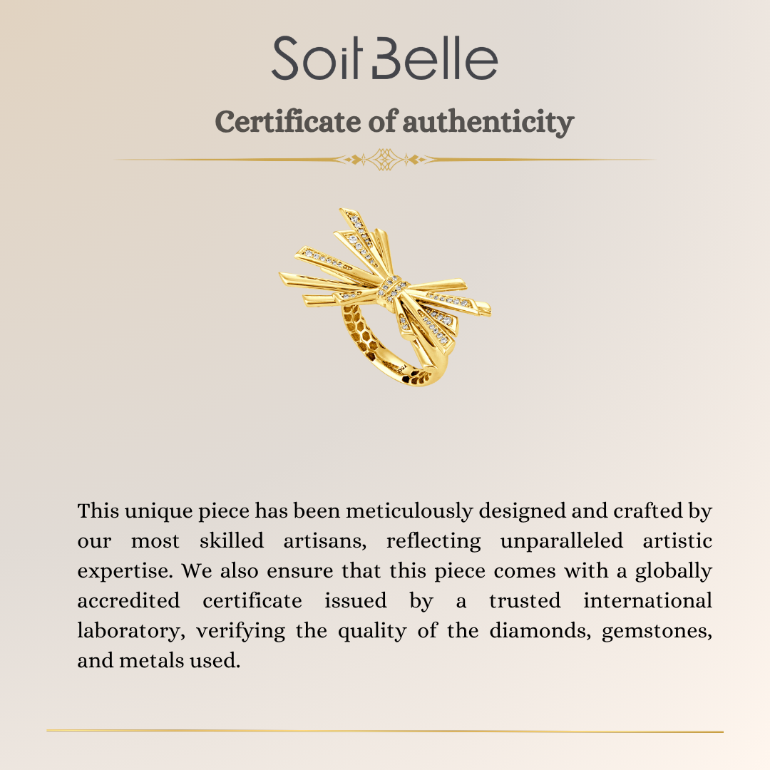 Yellow Gold Diamond Cascade Ring