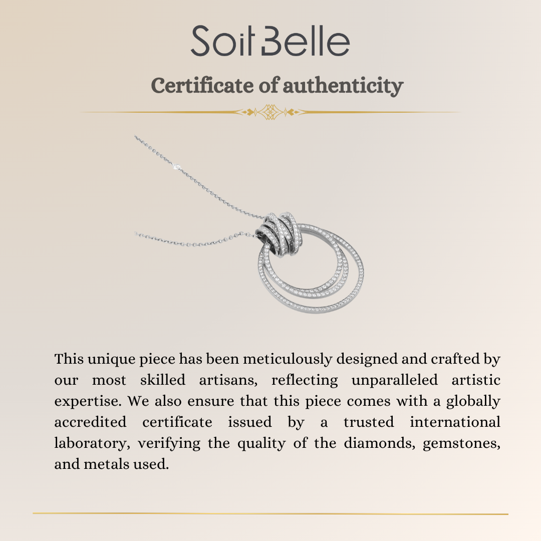 White Gold Starlit Rings Rose Gold Pendant