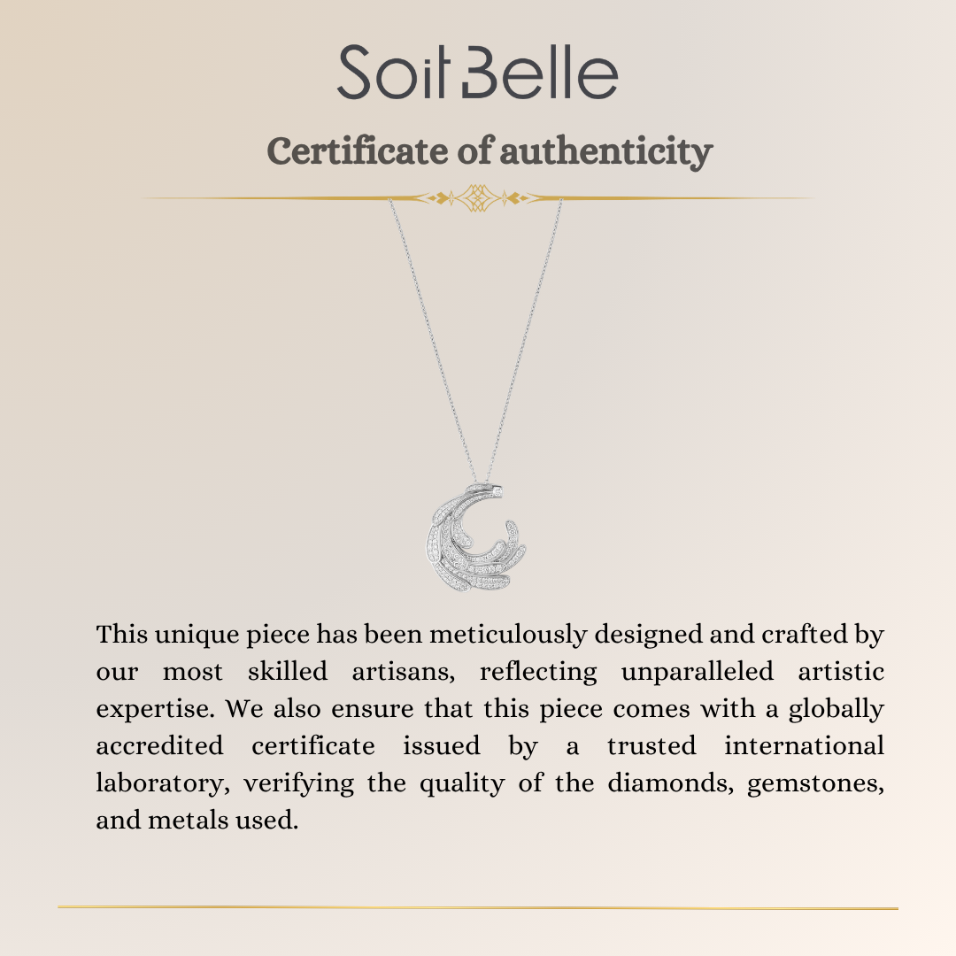 ETOILE WHITE Gold Luna Swirl Pendant