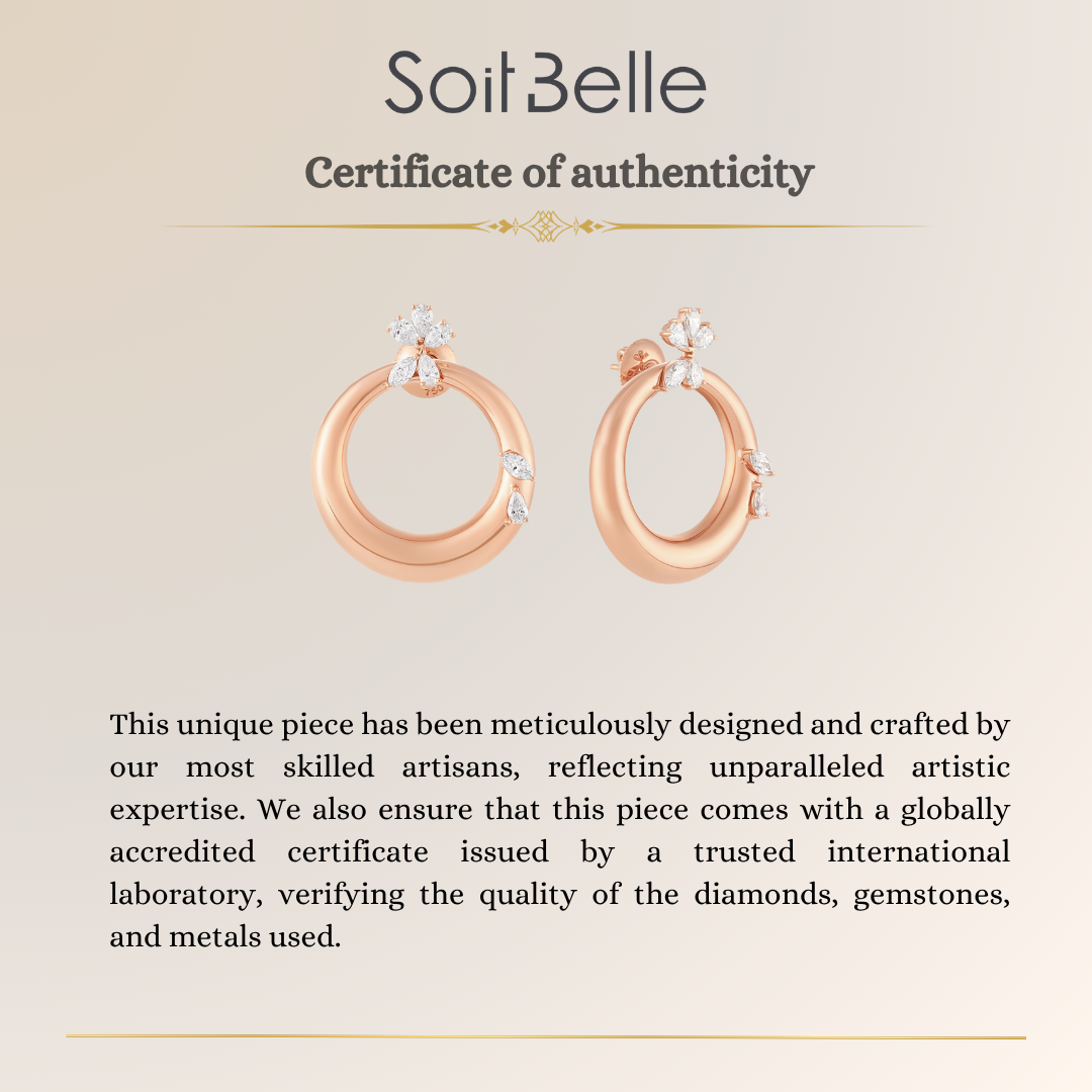 Celestial Crescent Rose Gold earring