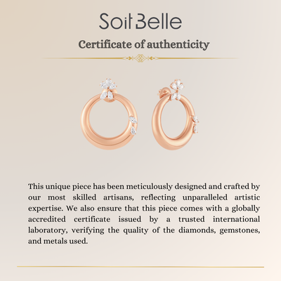 Celestial Crescent Rose Gold earring