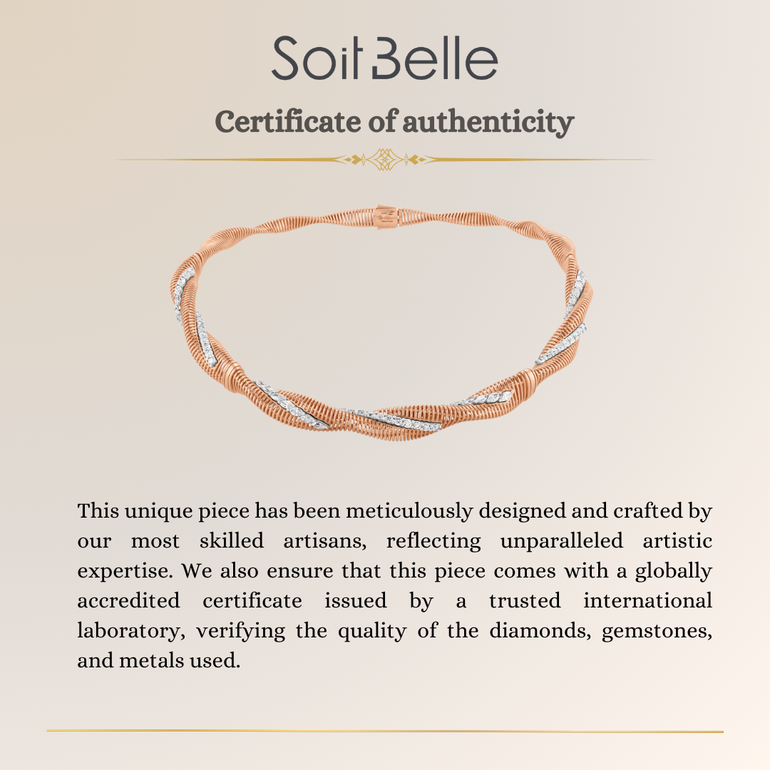 Rose Gold Radiant Infinity Knot Diamond Choker