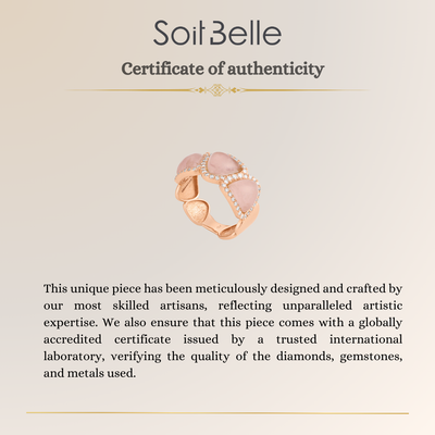 La miniera Rose Quartz & Diamond Rose Gold Ring