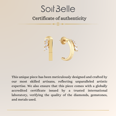 Yellow Gold Marquise Diamond Earrings