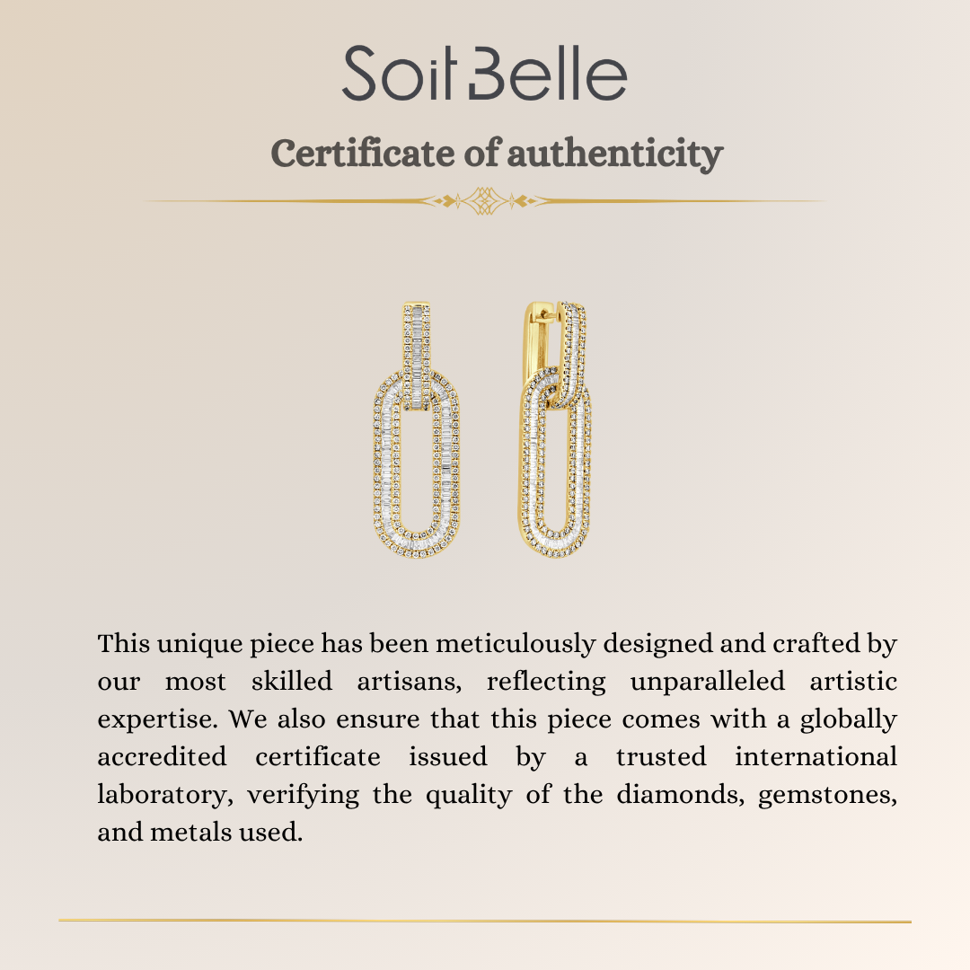 luxury diamond link earrings