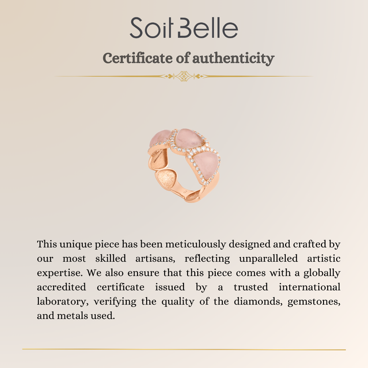 rose quartz diamond ring