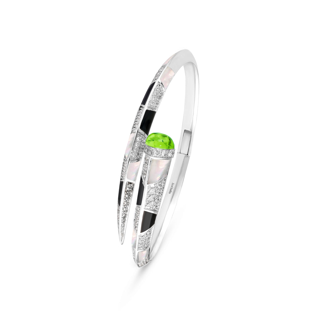 Artistry 18K white gold peridot diamond bangle
