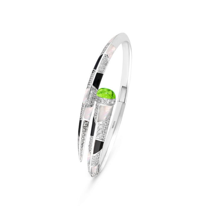 Artistry 18K white gold peridot diamond bangle