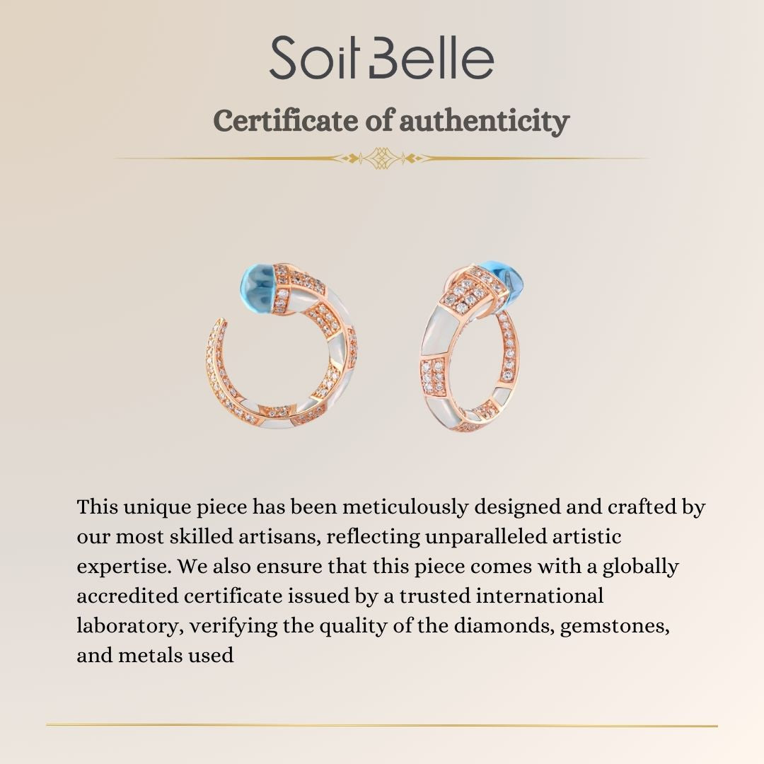 Artistry 18K rose gold chalcedony diamond earrings