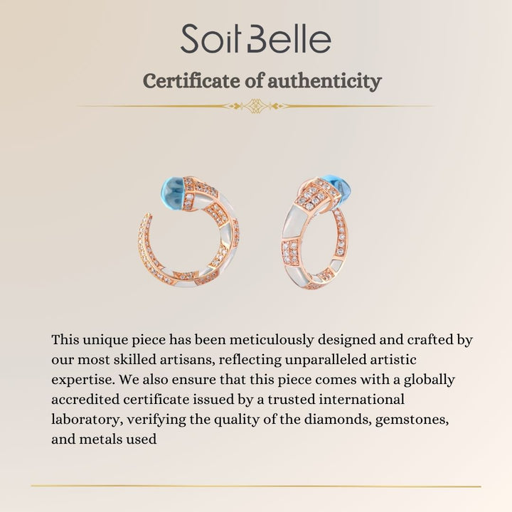 Artistry 18K rose gold chalcedony diamond earrings