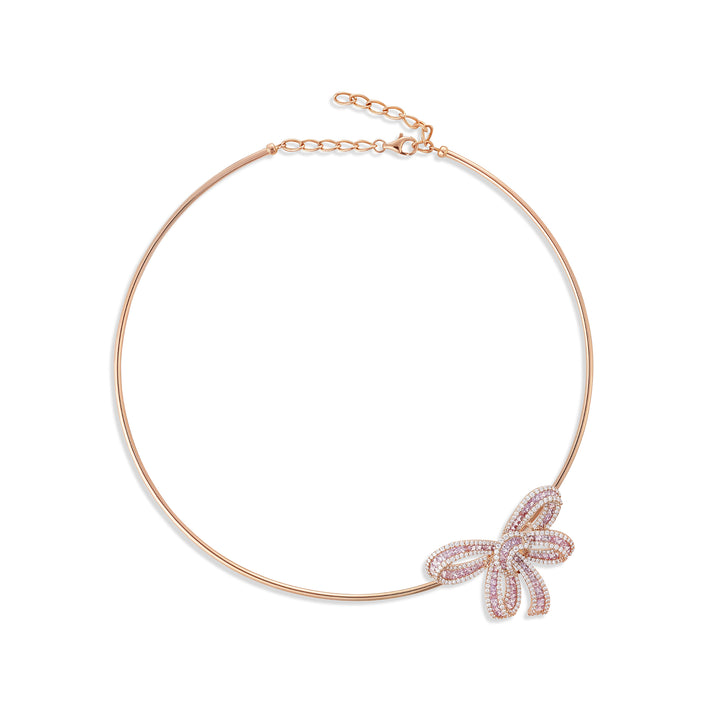 Dilara Rose Gold Bow Choker With Natural Pink Sapphire | Soit Belle Fine Jewelry