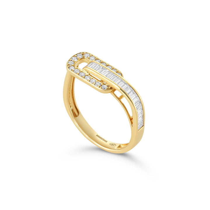 Dilara Rose Gold Link Ring With Natural Diamond | Soit Belle Fine Jewelry