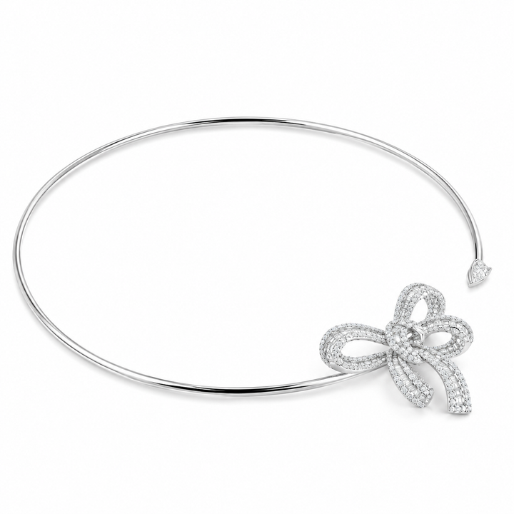 Dilara White Gold Bow Choker With Natural Diamond | Soit Belle Fine Jewelry