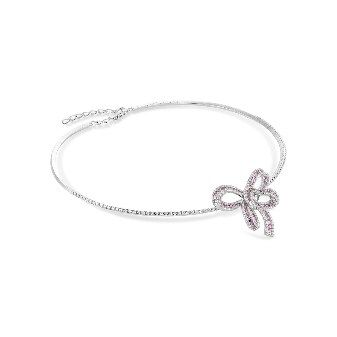 Dilara White Gold Bow Choker With Natural Purple Sapphire | Soit Belle Fine Jewelry