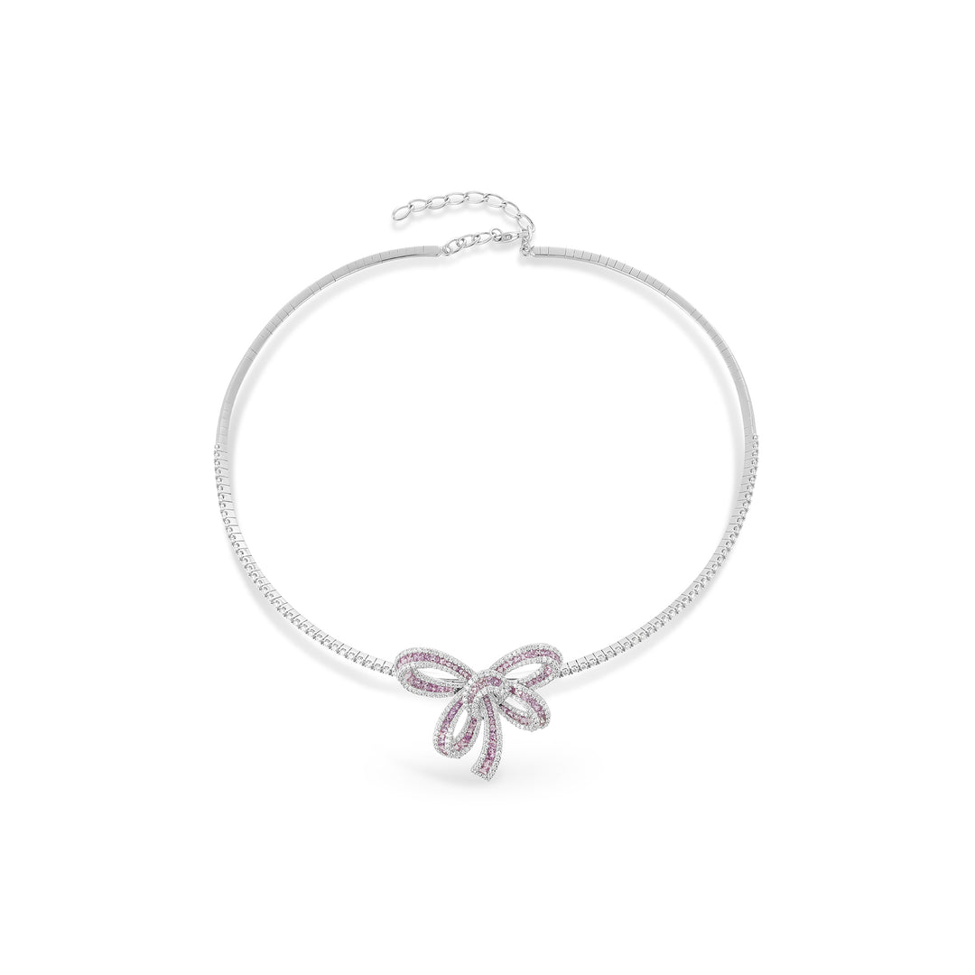 Dilara White Gold Bow Choker With Natural Purple Sapphire | Soit Belle Fine Jewelry