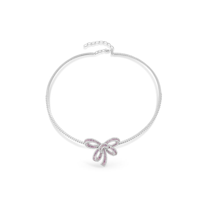 Dilara White Gold Bow Choker With Natural Purple Sapphire | Soit Belle Fine Jewelry