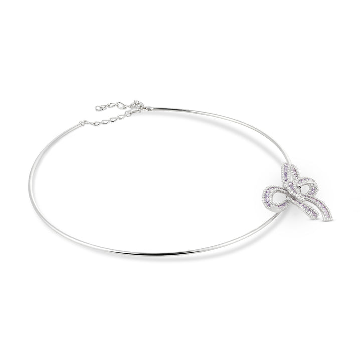Dilara White Gold Bow Choker With Natural Purple Sapphire | Soit Belle Fine Jewelry