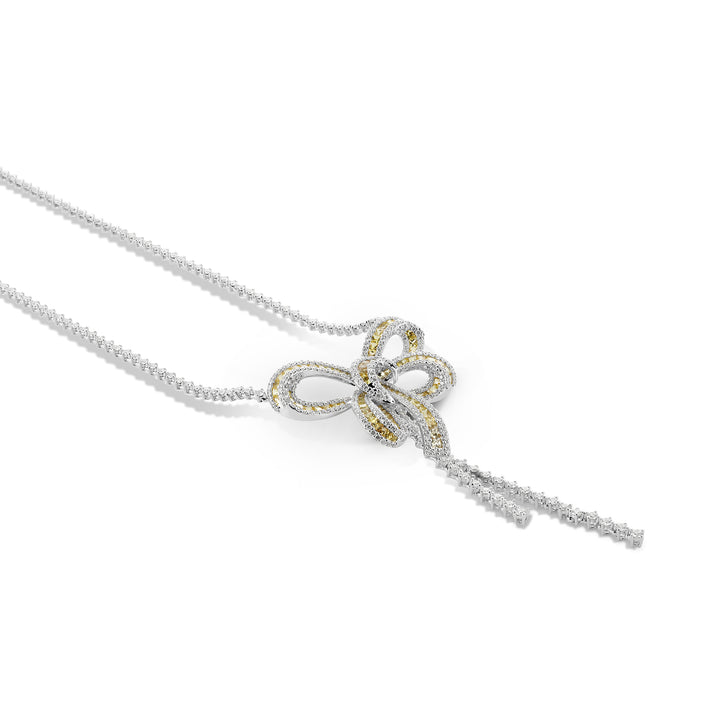 Dilara White Gold Bow Choker With Natural Yellow Sapphire | Soit Belle Fine Jewelry
