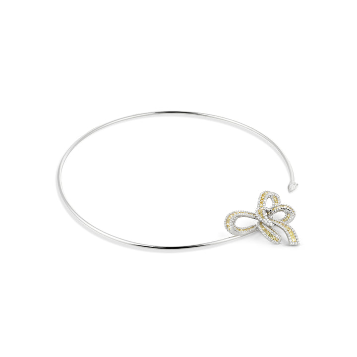 Dilara White Gold Bow Choker With Natural Yellow Sapphire | Soit Belle Fine Jewelry