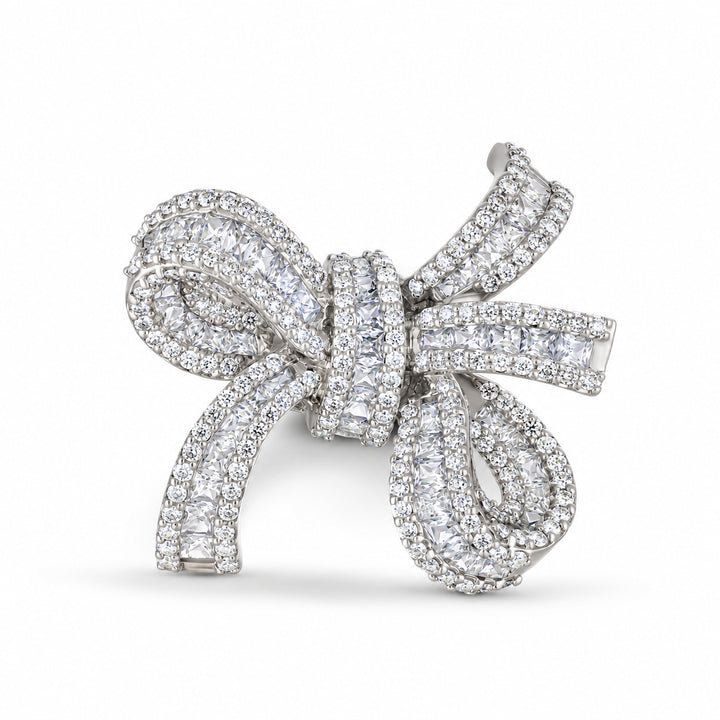 Dilara White Gold Bow Ring With Natural Diamond | Soit Belle Fine Jewelry