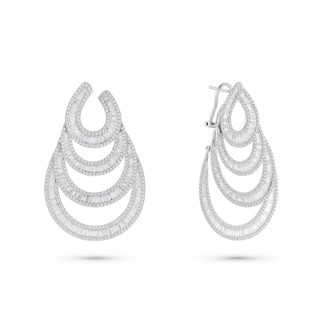 Dilara White Gold Layer Earring With Natural Diamond | Soit Belle Fine Jewelry