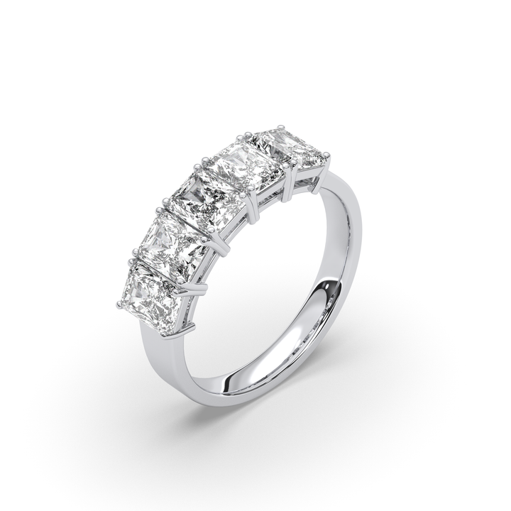 Emerald-cut diamond engagement ring in 18K gold