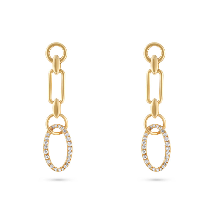 Etoile Rose Gold Link Earrings with Natural Diamond | Soit Belle Fine Jewellery