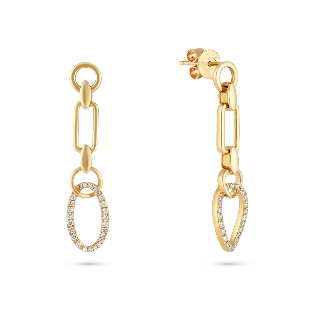 Etoile Rose Gold Link Earrings with Natural Diamond | Soit Belle Fine Jewellery