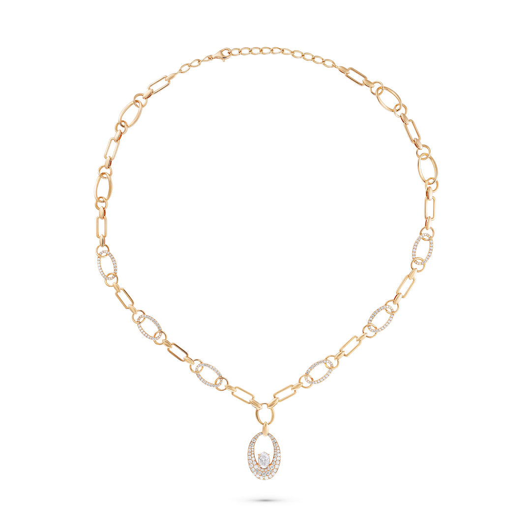 Etoile Rose Gold Link Pendant with Natural Diamond | Soit Belle Fine Jewellery
