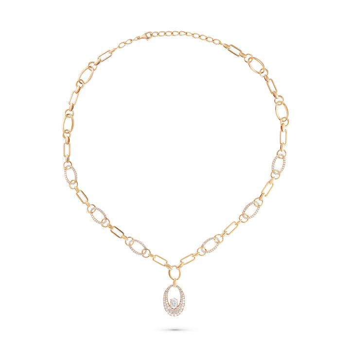 Etoile Rose Gold Link Pendant with Natural Diamond | Soit Belle Fine Jewellery
