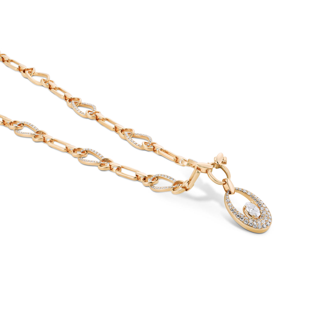 Etoile Rose Gold Link Pendant with Natural Diamond | Soit Belle Fine Jewellery
