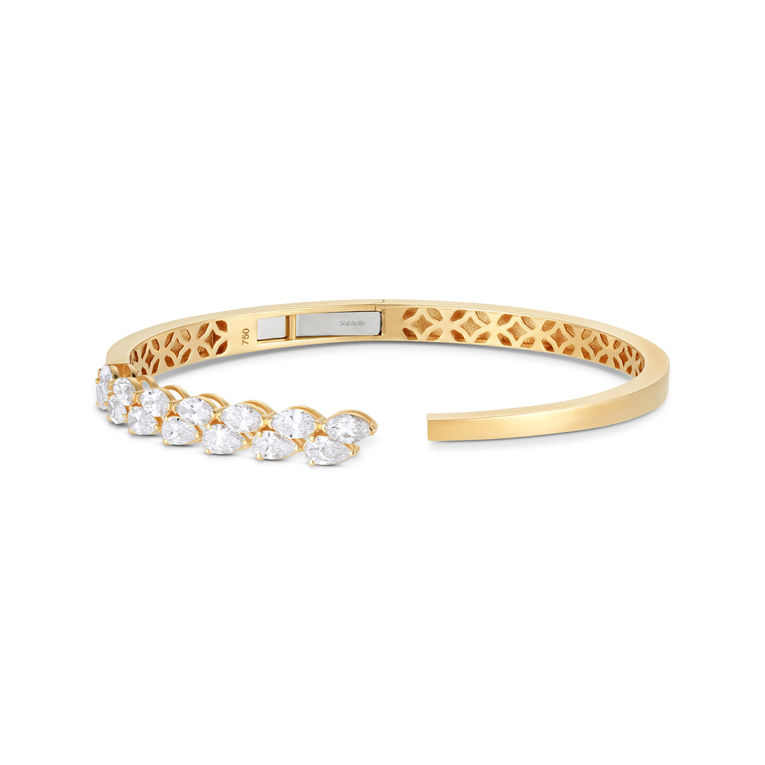 Etoile Rose Gold Marquise and Pear Bangle with Natural Diamond | Soit Belle Fine Jewellery