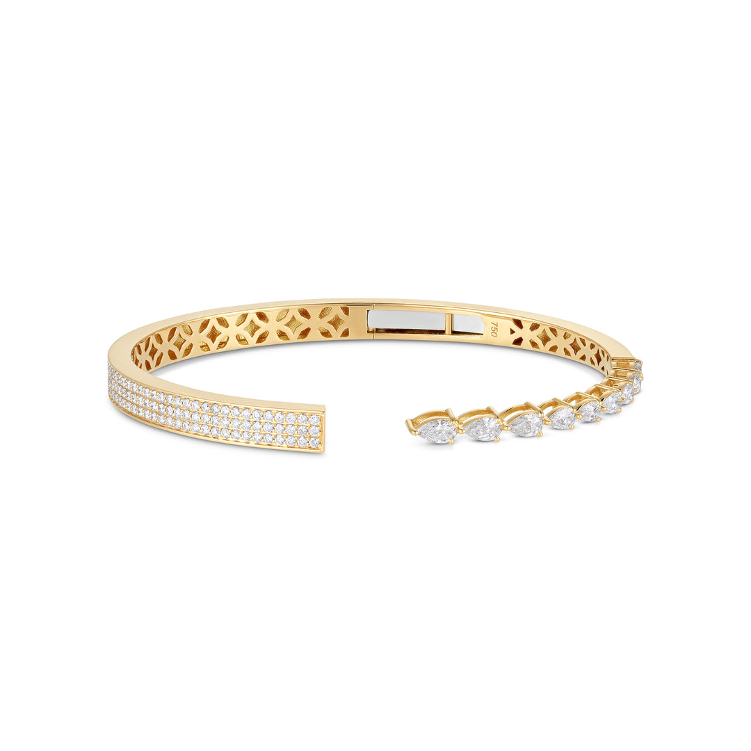 Etoile Rose Gold Pear Bangle with Natural Diamond | Soit Belle Fine Jewellery