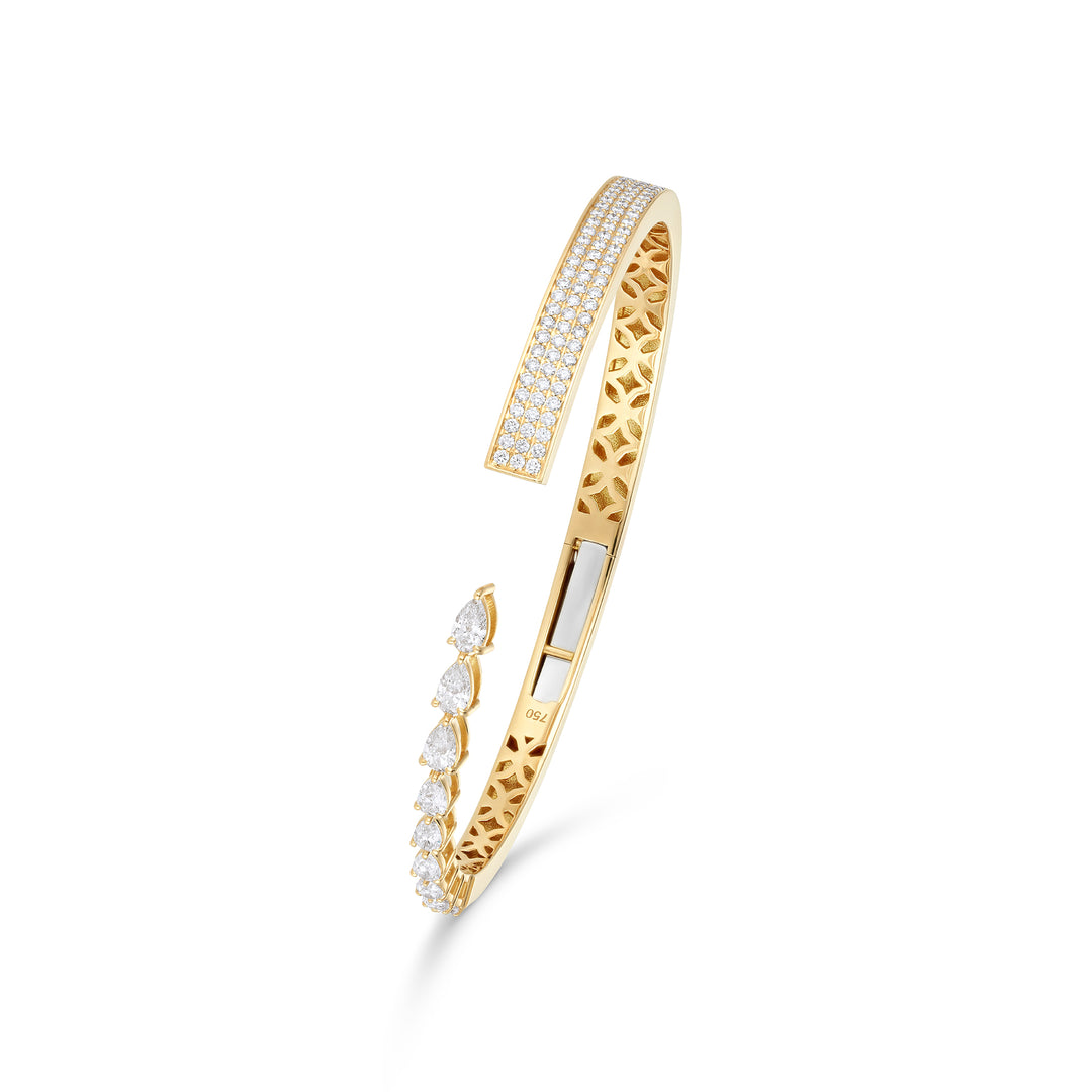Etoile Rose Gold Pear Bangle with Natural Diamond | Soit Belle Fine Jewellery