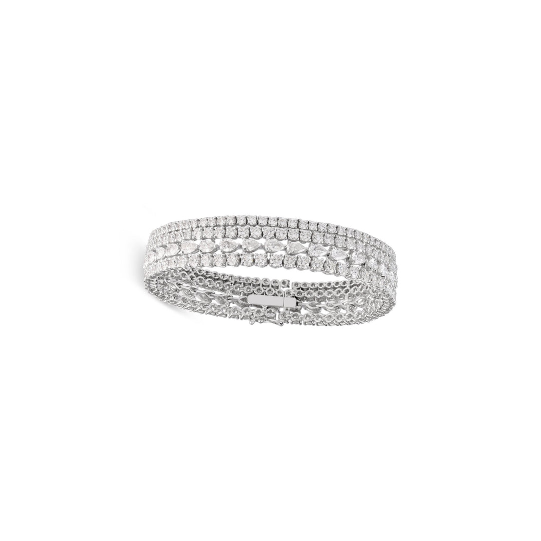 Four-row diamond tennis bracelet in 18K gold