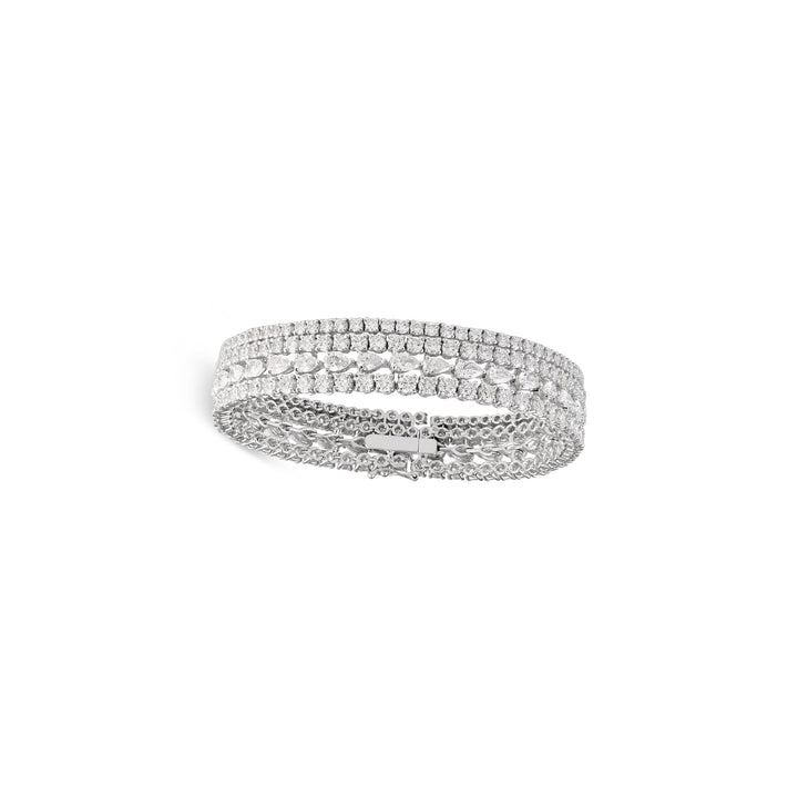 Four-row diamond tennis bracelet in 18K gold