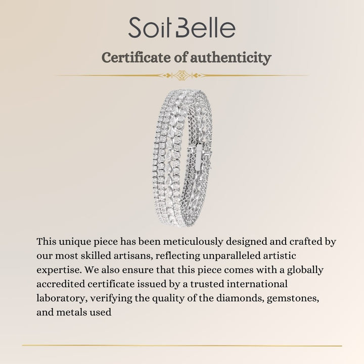 Four-row diamond tennis bracelet in 18K gold