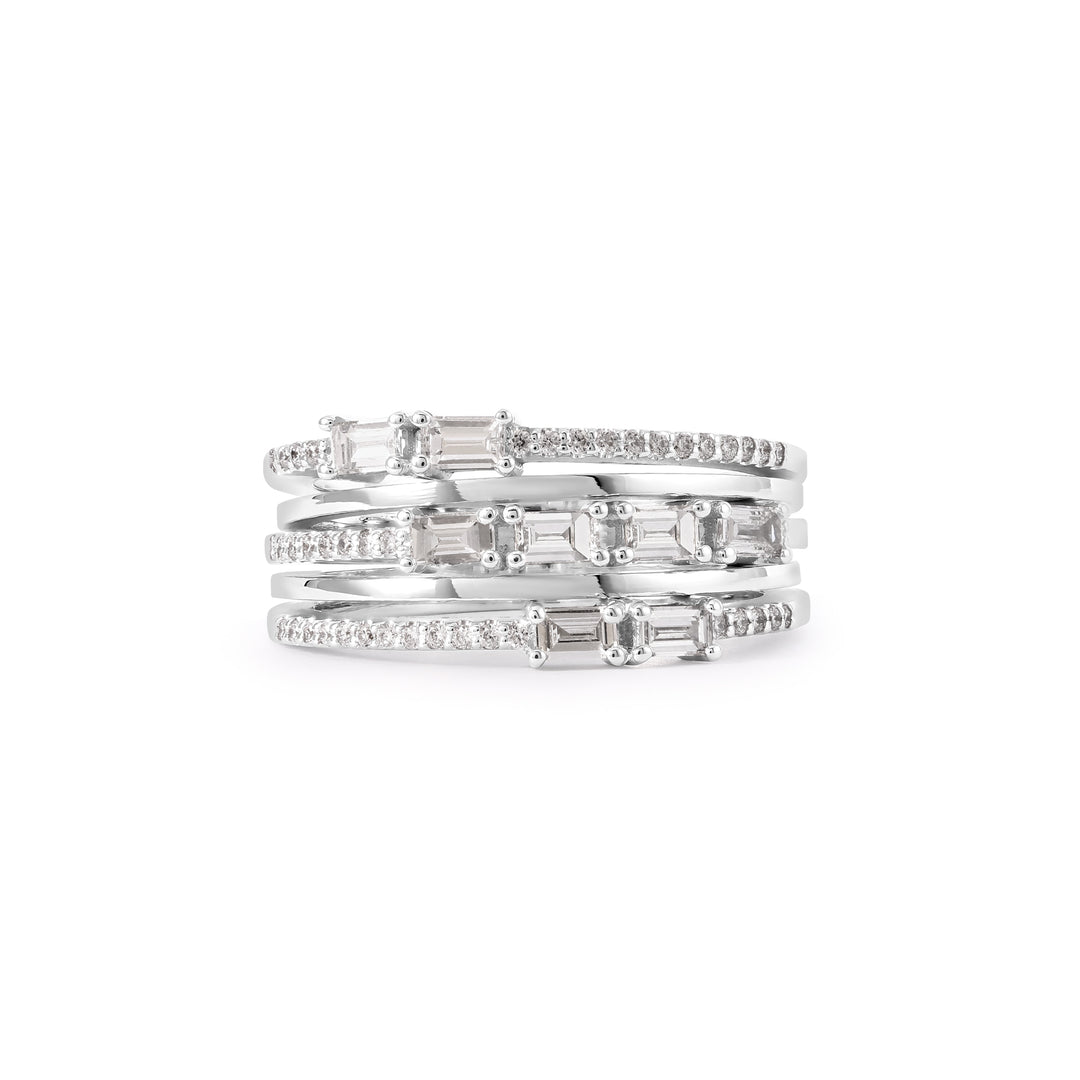 DILARA White Gold Baguette Diamond Ring