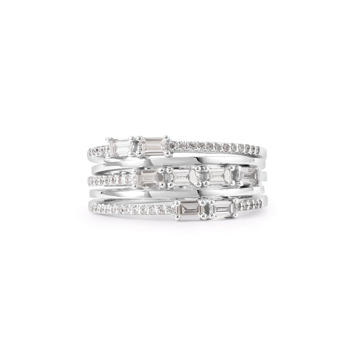 DILARA White Gold Baguette Diamond Ring