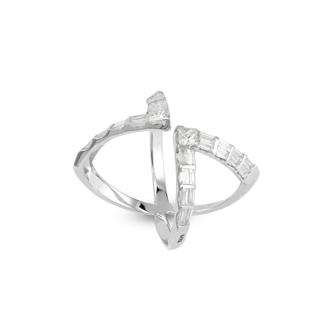 DILARA White Gold Baguette Diamond Ring