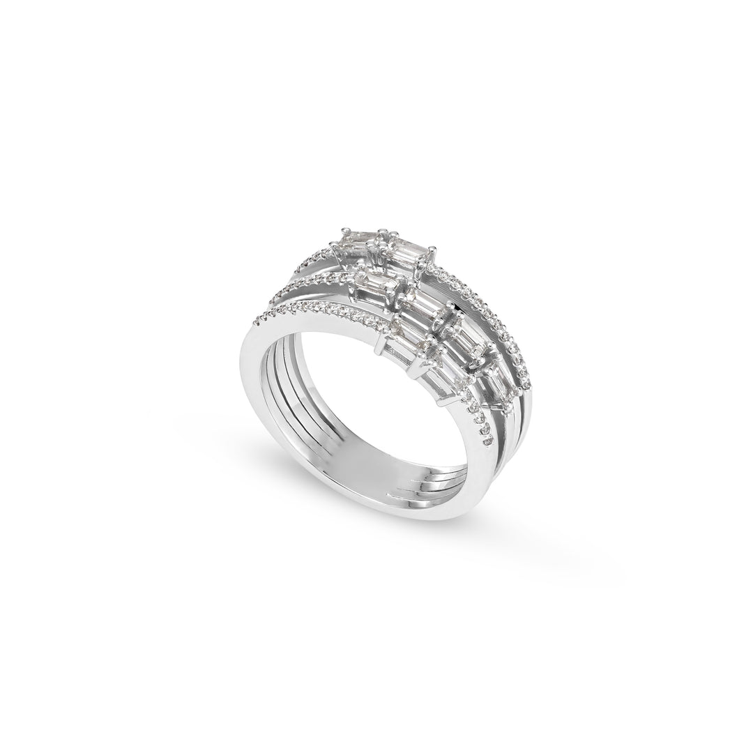 DILARA White Gold Baguette Diamond Ring