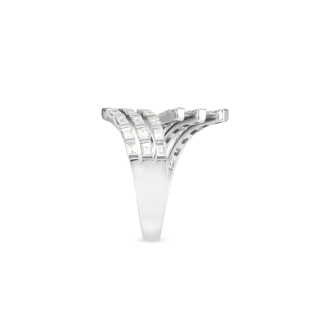 DILARA White Gold Baguette Diamond Ring