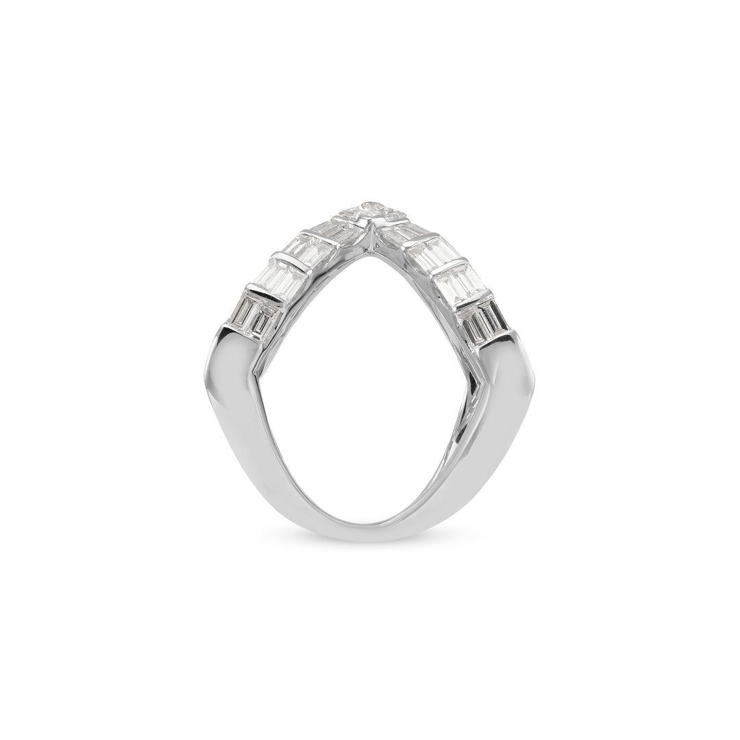 DILARA White Gold Baguette Diamond Ring